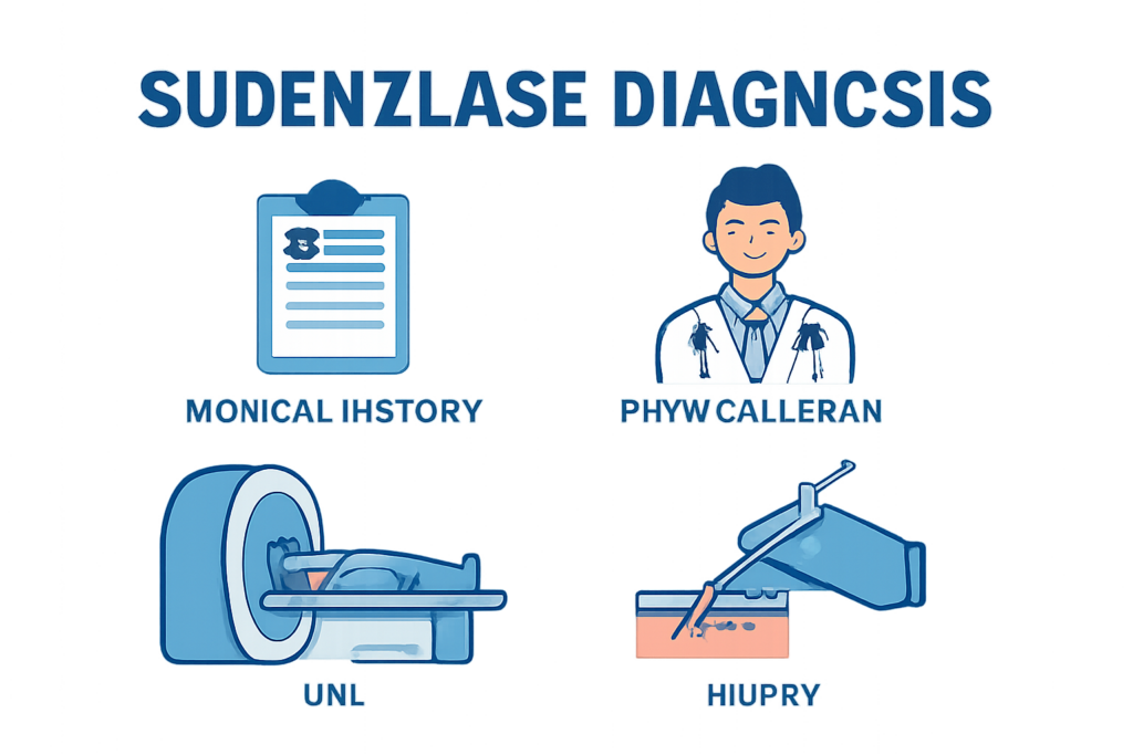 how is sudenzlase diagnosed